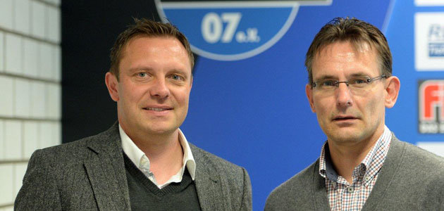 Chef-Trainer André Breitenreiter und Manager Sport Michael Born.