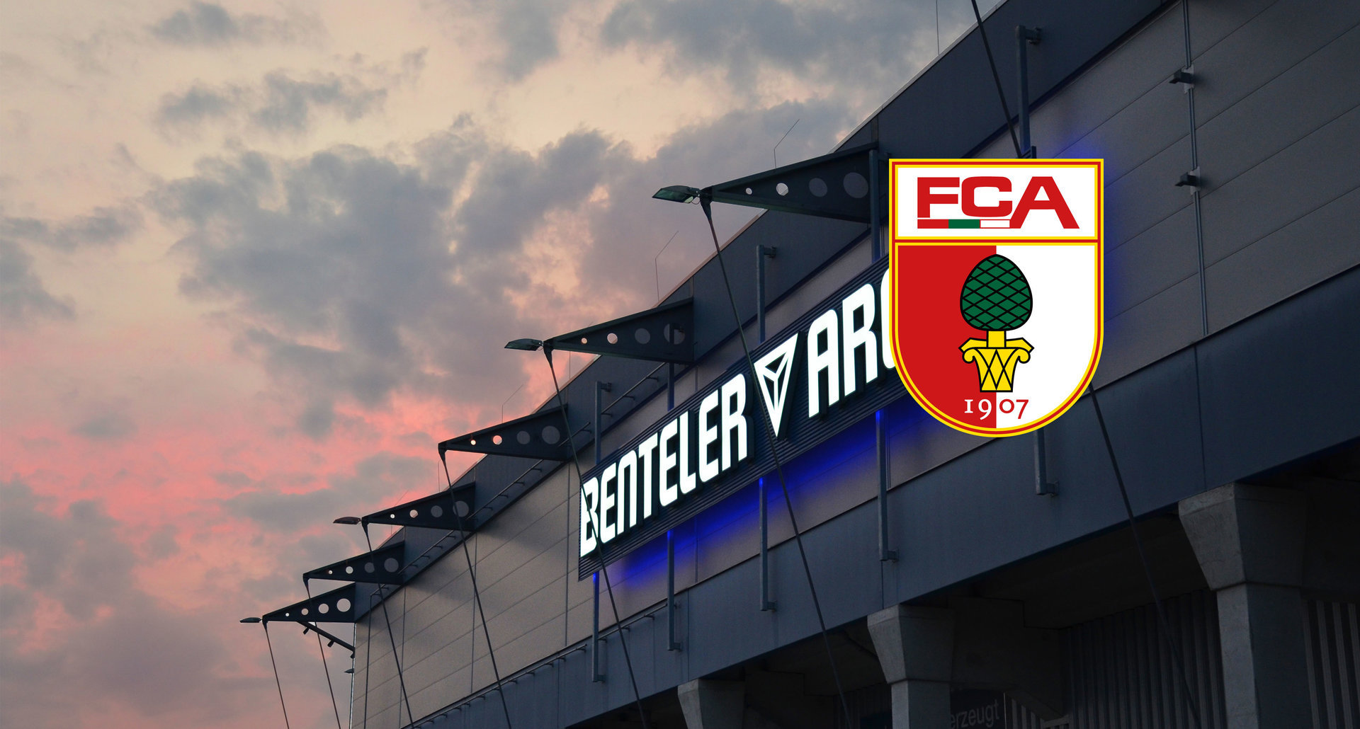 Fassade Benteler-Arena, Logo FC Augsburg