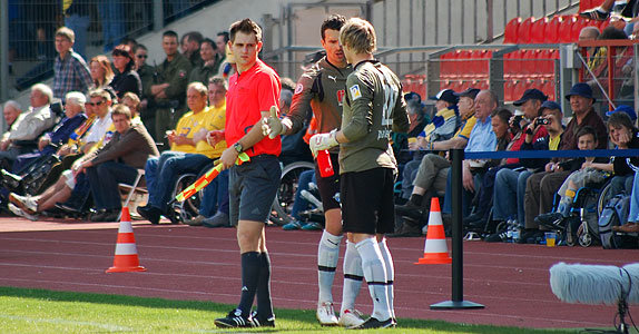 Torwartwechsel: Sebastian Lange und Kasper Jensen, SCP - Eintracht Braunschweig, 25.04.2009